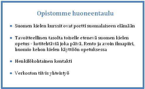 Opistomme huoneentaulu