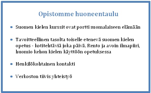 Opistomme huoneentaulu